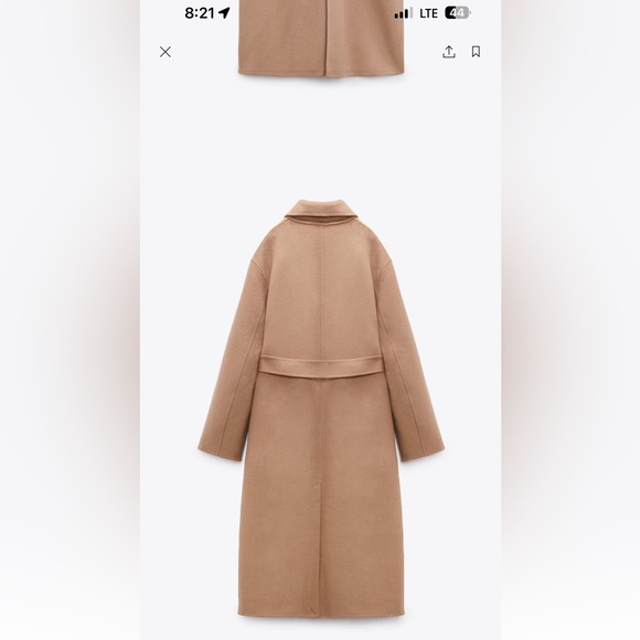 Zara Wool Beige Coat - Picture 3 of 5